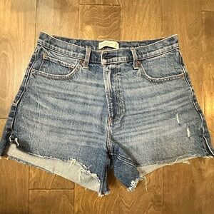 Abercrombie & Fitch Shorts Womens Size 14 Medium Blue High Rise Cutoff 4